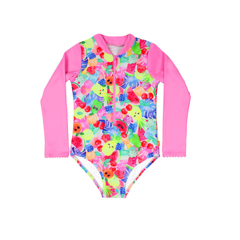 Bebe Luna Zip Front Swimsuit (Size 3-10)