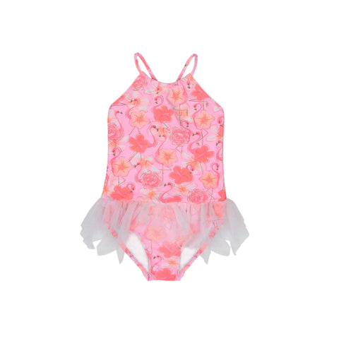 Bebe Ruby L/S Lace Swimsuit in Pink Angel (Size 3-10)