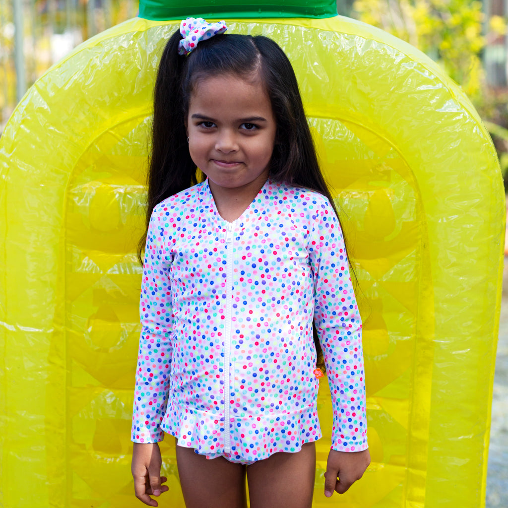 Salty Ink Miss Fruitti Long Sleeve Rashvest in Spot (Size 0-7)