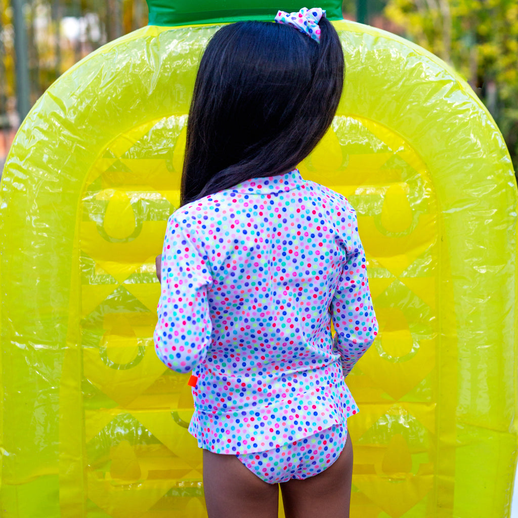 Salty Ink Miss Fruitti Long Sleeve Rashvest in Spot (Size 0-7)