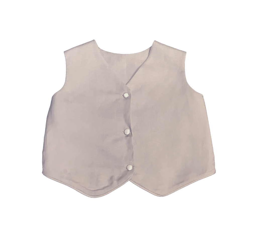 Little Possums 4-Piece Linen Suit - Grey Trim