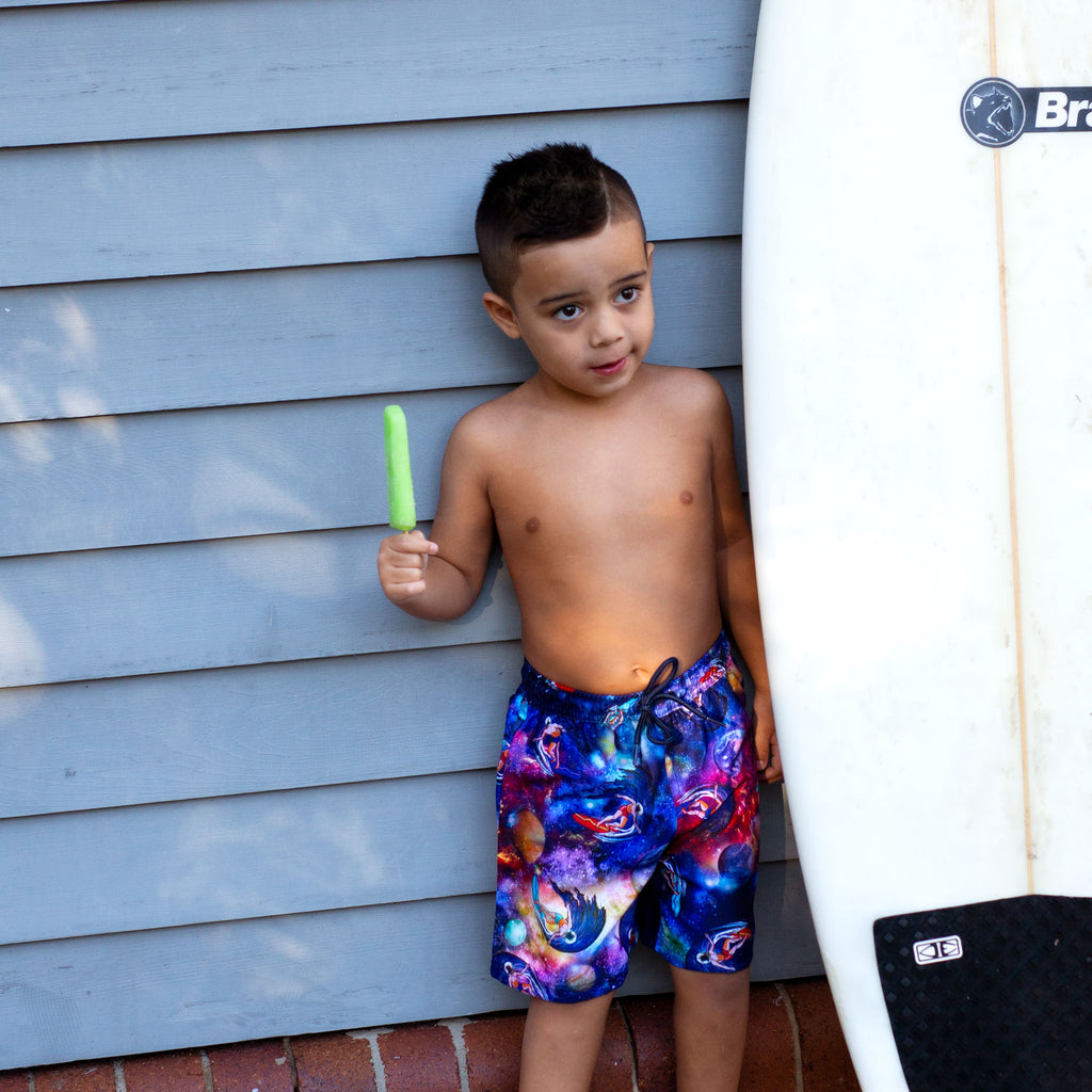 Salty Ink Space Surfer Board Shorts (Size 2-7)