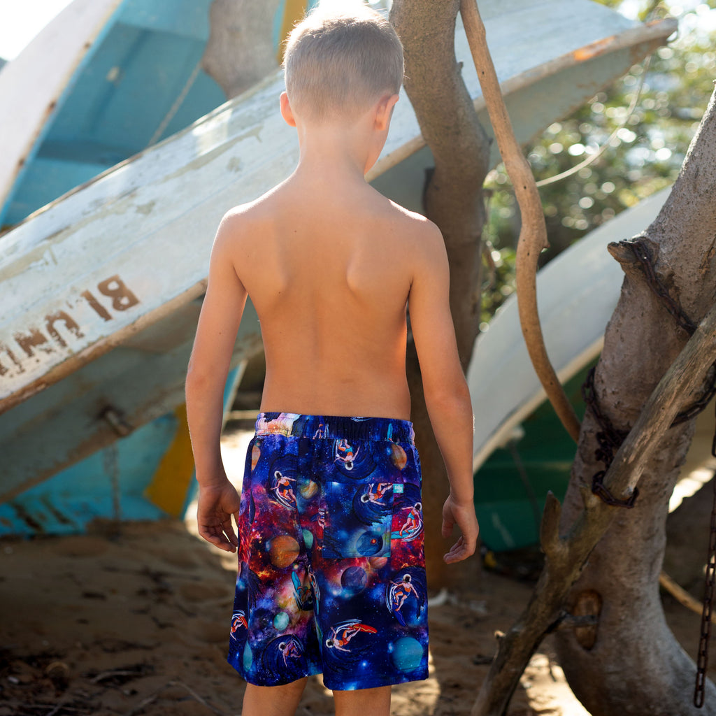 Salty Ink Space Surfer Board Shorts (Size 2-7)