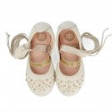 WHITE BALLERINA PUMPS WITH PEARLS FOR GIRLS 44683