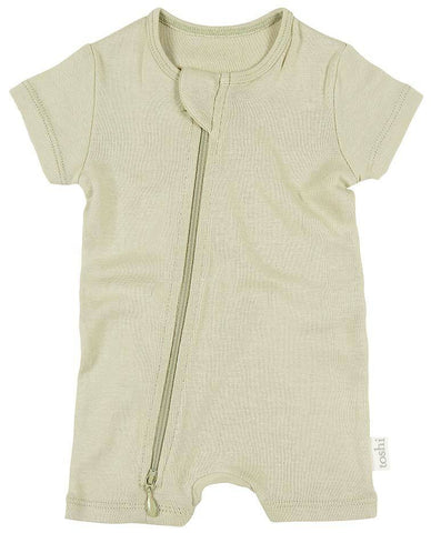 Bebe Edward Polo Romper in Taupe (Size NB-1)