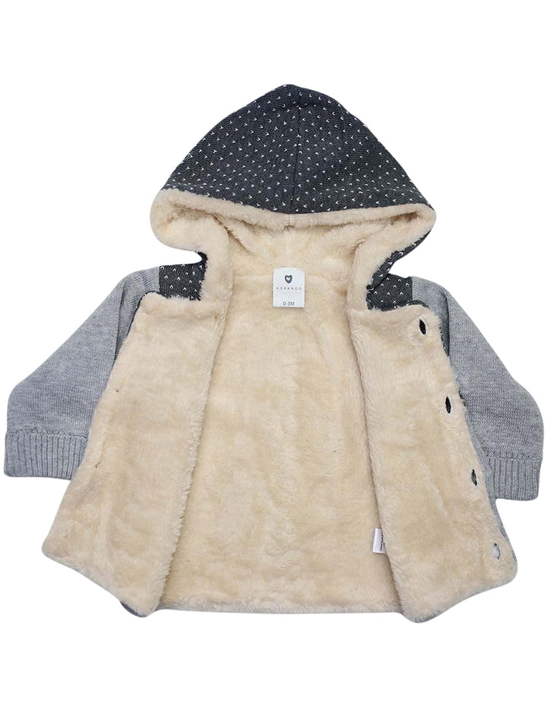 Korango Tiger Lined Knit Jacket - Grey Marle