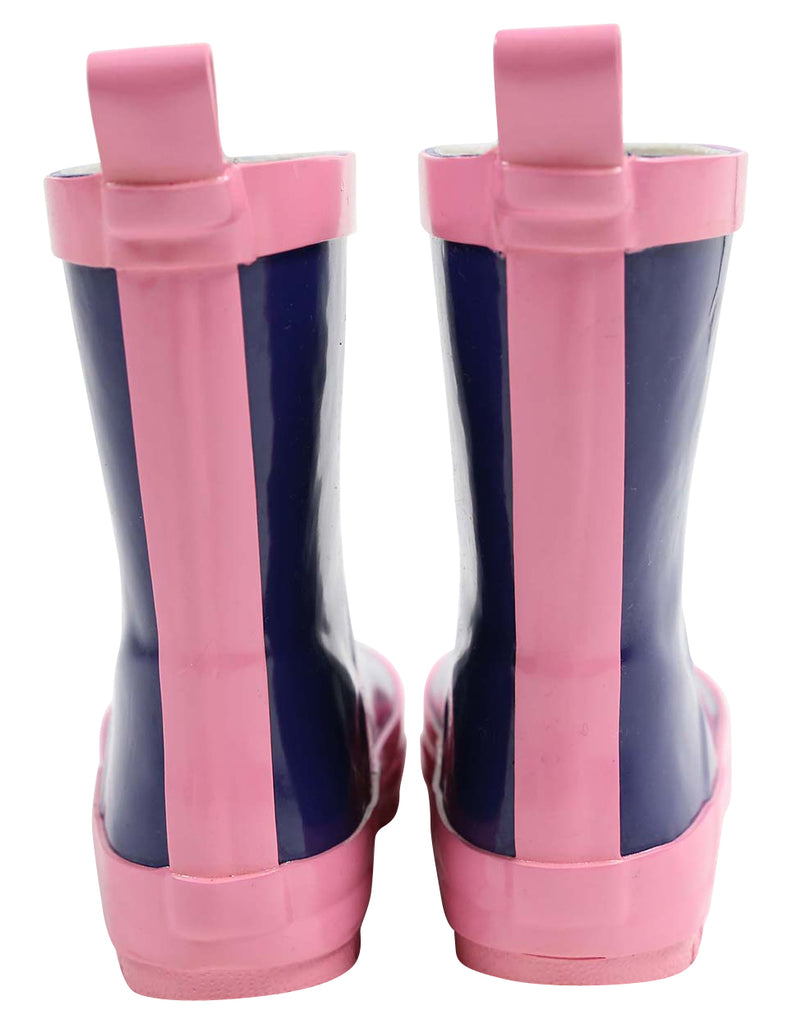 Korango Gumboot Contrast Binding and Sole - Pink/Navy
