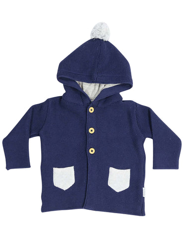 Korango Baby Penguin Lined Hooded Jacket - Navy