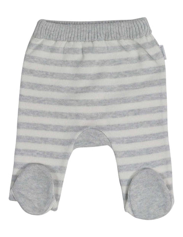 Korango Baa Baa White Sheep Stripe Knit Legging - Grey/Navy Stripe