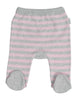 Korango Baa Baa White Sheep Stripe Knit Legging - Pink/Grey Stripe