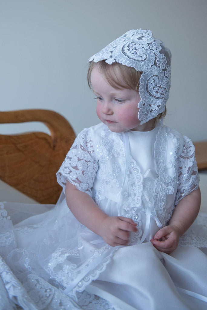 Blueberry T Allover Lace/Silk Bodice Coat Set - White