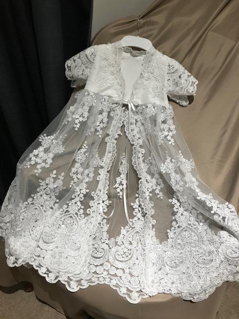 Blueberry T Allover Lace/Silk Bodice Coat Set - White