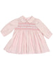 Korango Timeless Hand Smocked/Embroidered Cotton Twill Dress - Pink