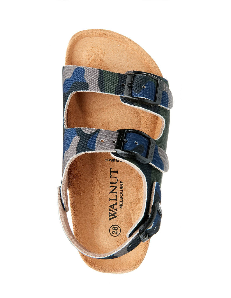 Walnut Congo Sandalia in Blue Green Camo