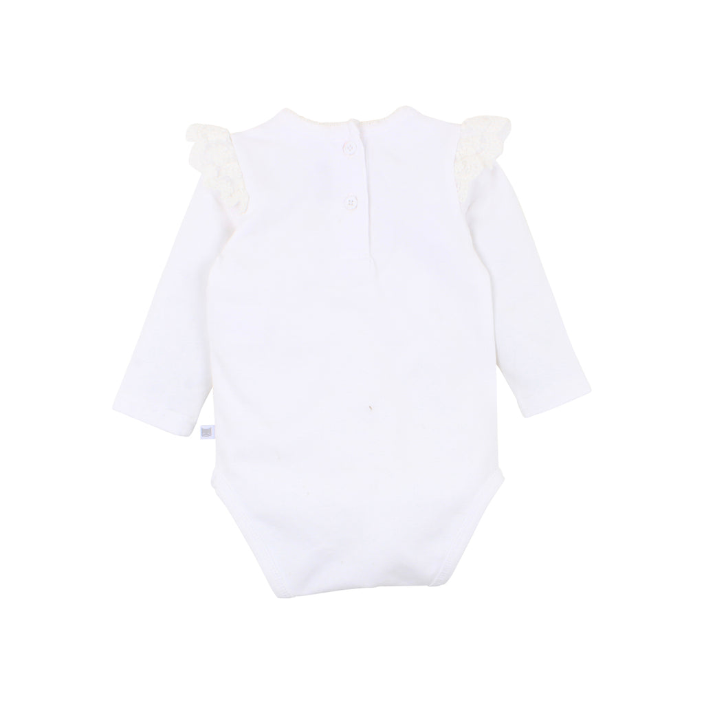Fox & Finch Netting Ruffle Bodysuit in Cloud (Size 3M-2Y)