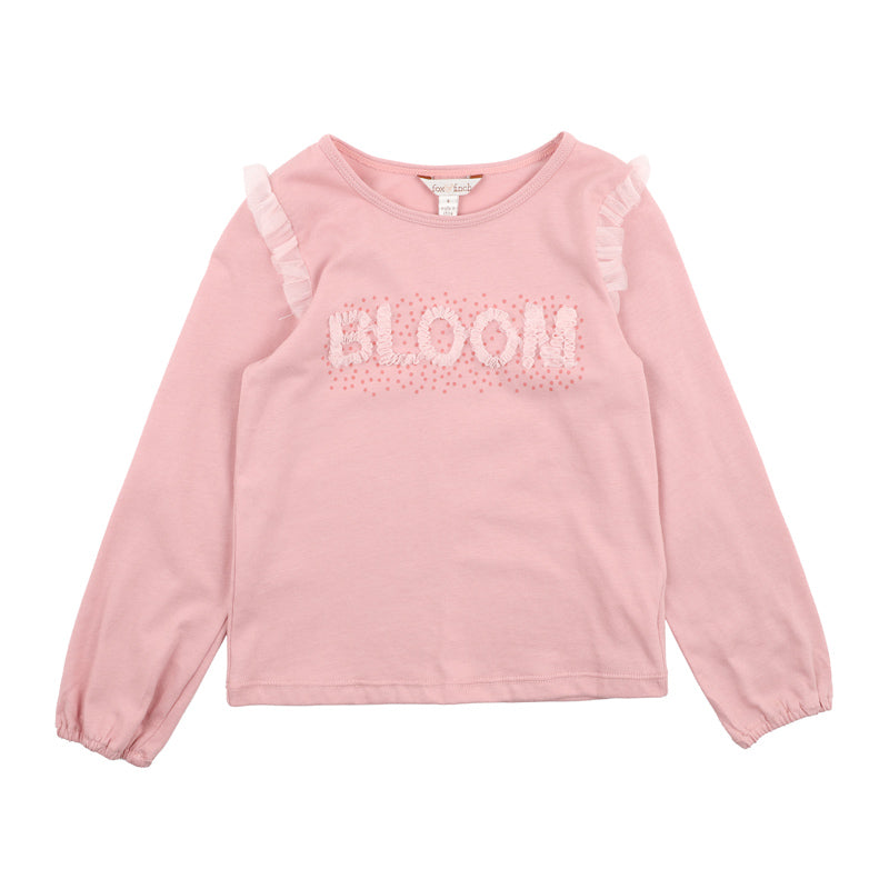 Fox & Finch Pink Bloom L/S Tee - Dusky Pink (Size 00-7)