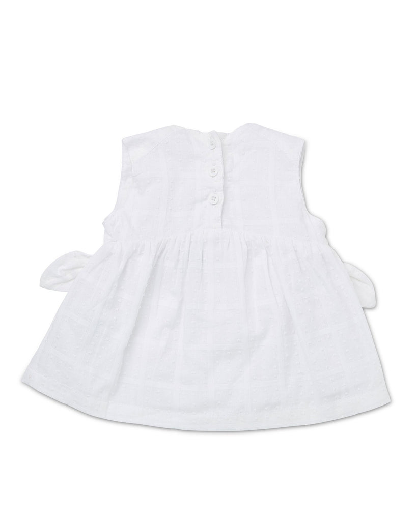 Walnut HARRIET BOW TOP White Swiss Dot