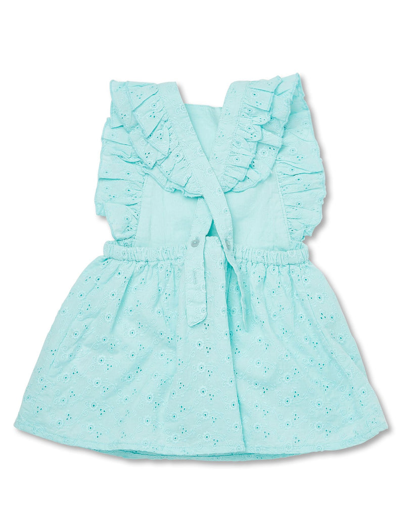 Walnut Helena Patch Dress in Aqua