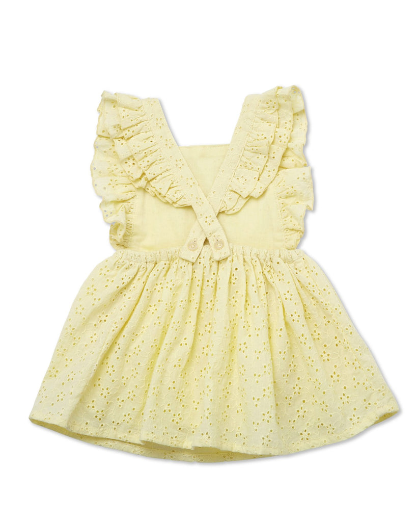 Walnut Helena Patch Dress in Yellow