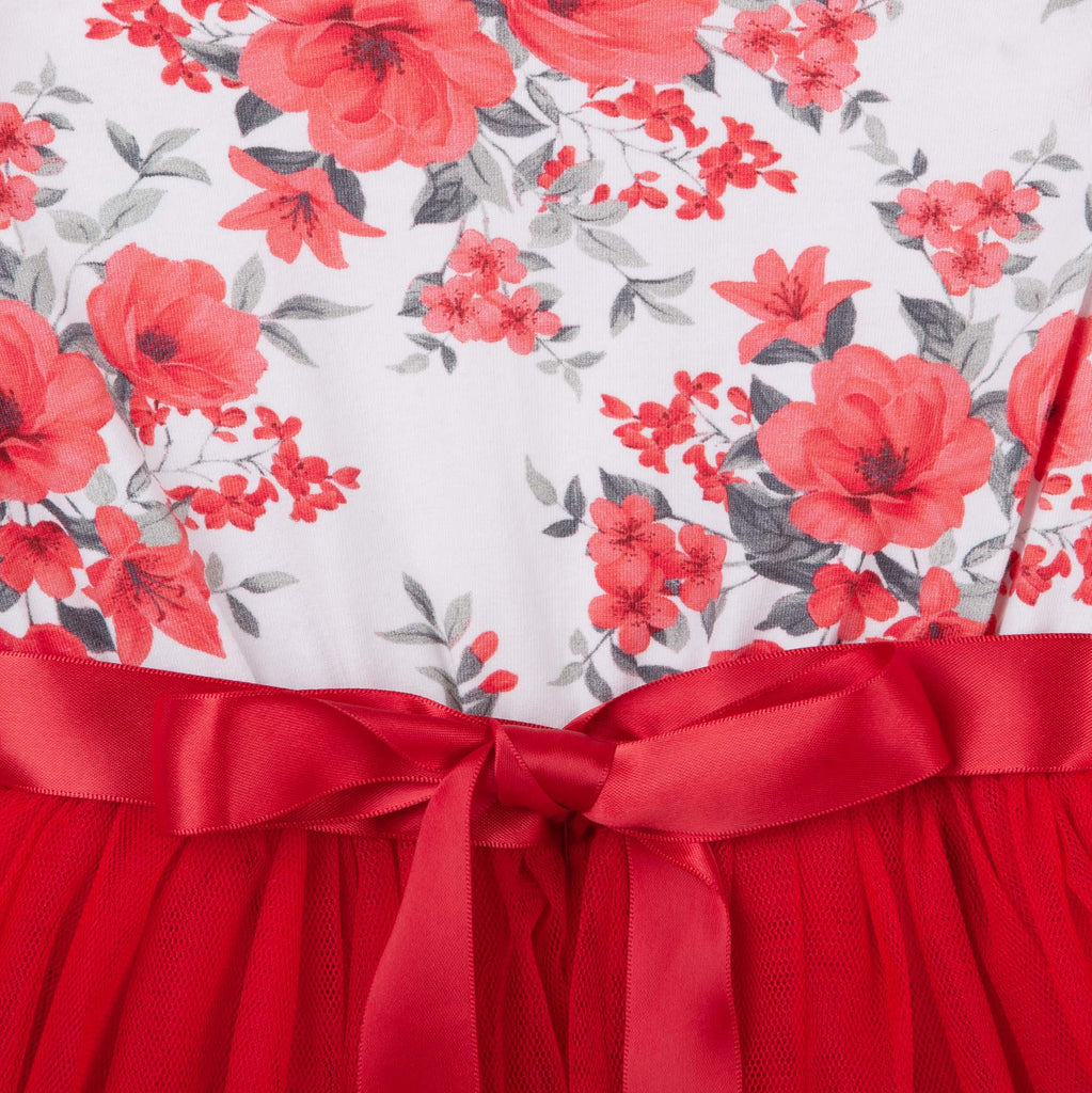 Designer Kidz Camilla Floral Tutu Dress - Red (Size 2-8)