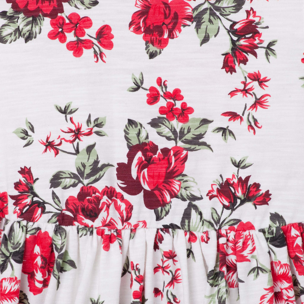 Designer Kidz Pearl Floral Swing Dress - Red (Size 2-7)