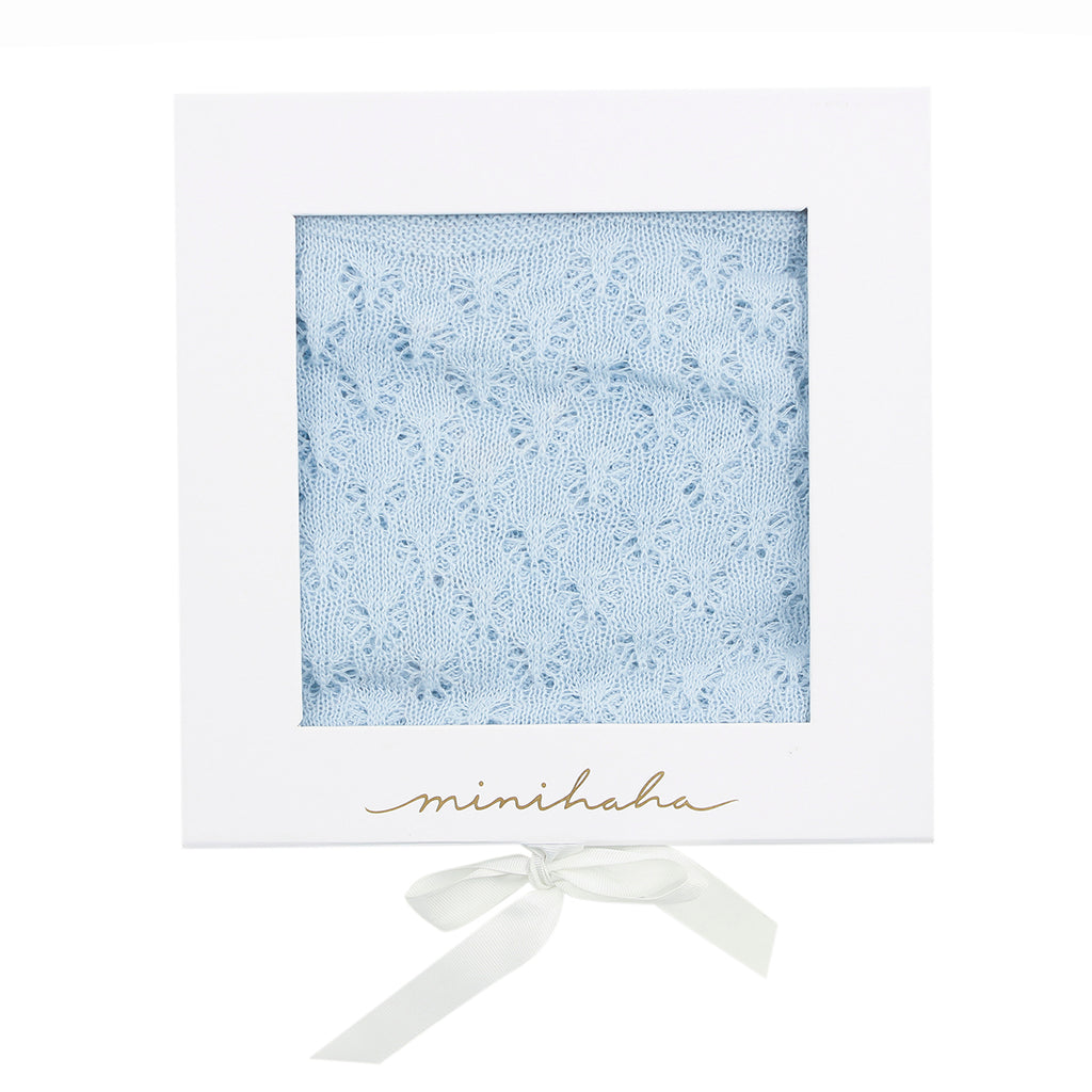 Bebe Scalloped Edge Blanket in Blue