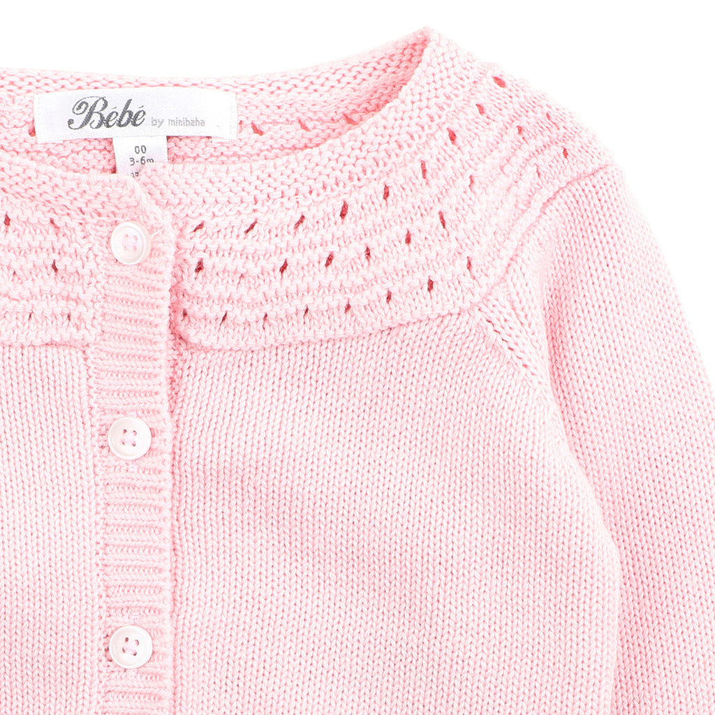 Bebe Noa Pink Cardigan With Lace (Size NB-2)