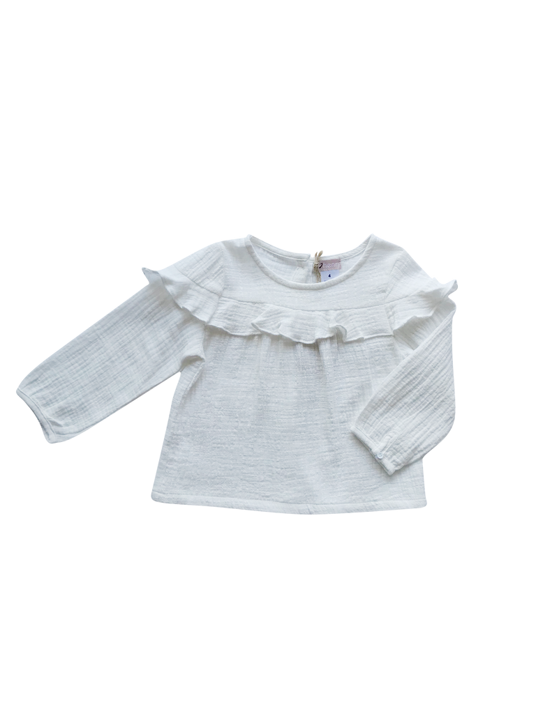 Love Henry Baby Girls Frill Bodice Top - White