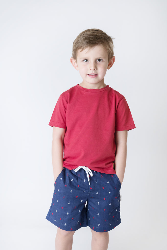 Love Henry Boys Plain Tee - Red (Size 3-12)