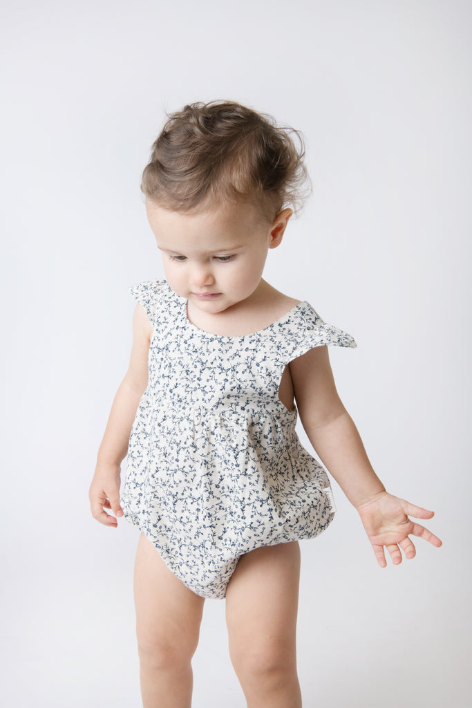 Love Henry Baby Girls Mila Romper - Delicate Navy Floral (Size NB-2)