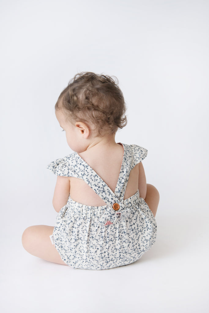Love Henry Baby Girls Mila Romper - Delicate Navy Floral (Size NB-2)