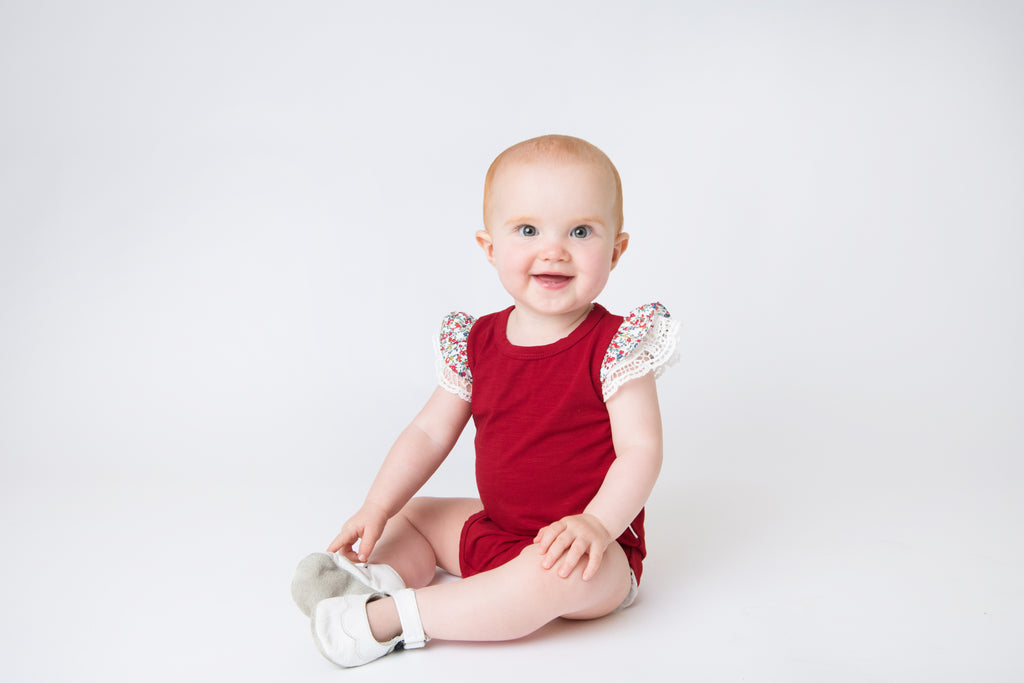 Love Henry Baby Girls Knit Romper - Red (Size NB-2)