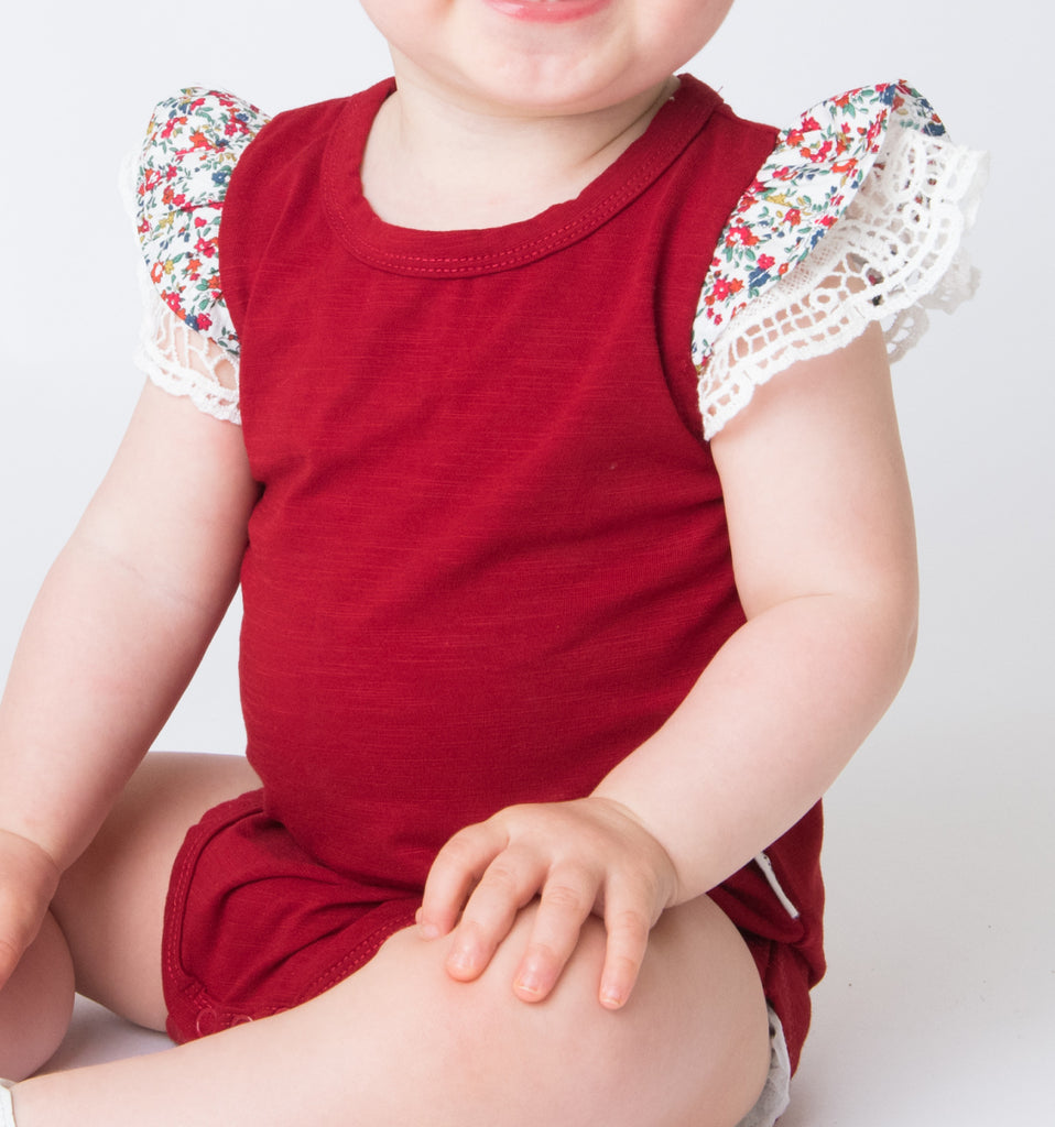 Love Henry Baby Girls Knit Romper - Red (Size NB-2)