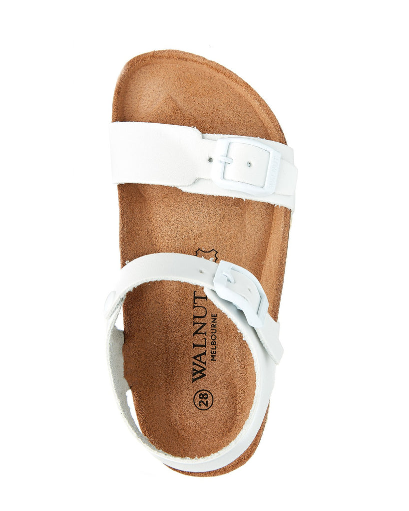 Walnut Prato Sandalia in White