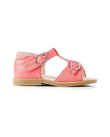 WHITE SANDALS WITH PINK AND GREY POMPONS FOR GIRLS