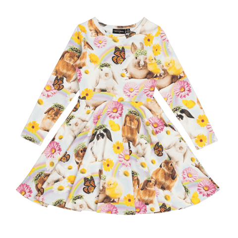 Rock Your Kid Lilac Florals Waisted Dress - Floral (Size 2-12)