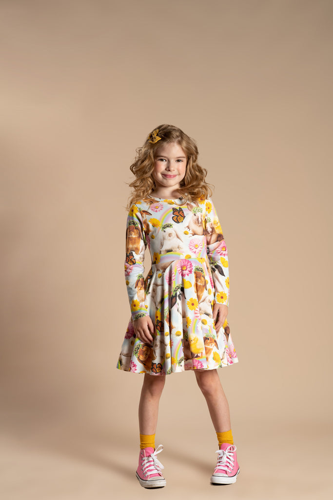 Rock Your Kid Easter Parade Waisted Dress - Multi (Size 2-7)