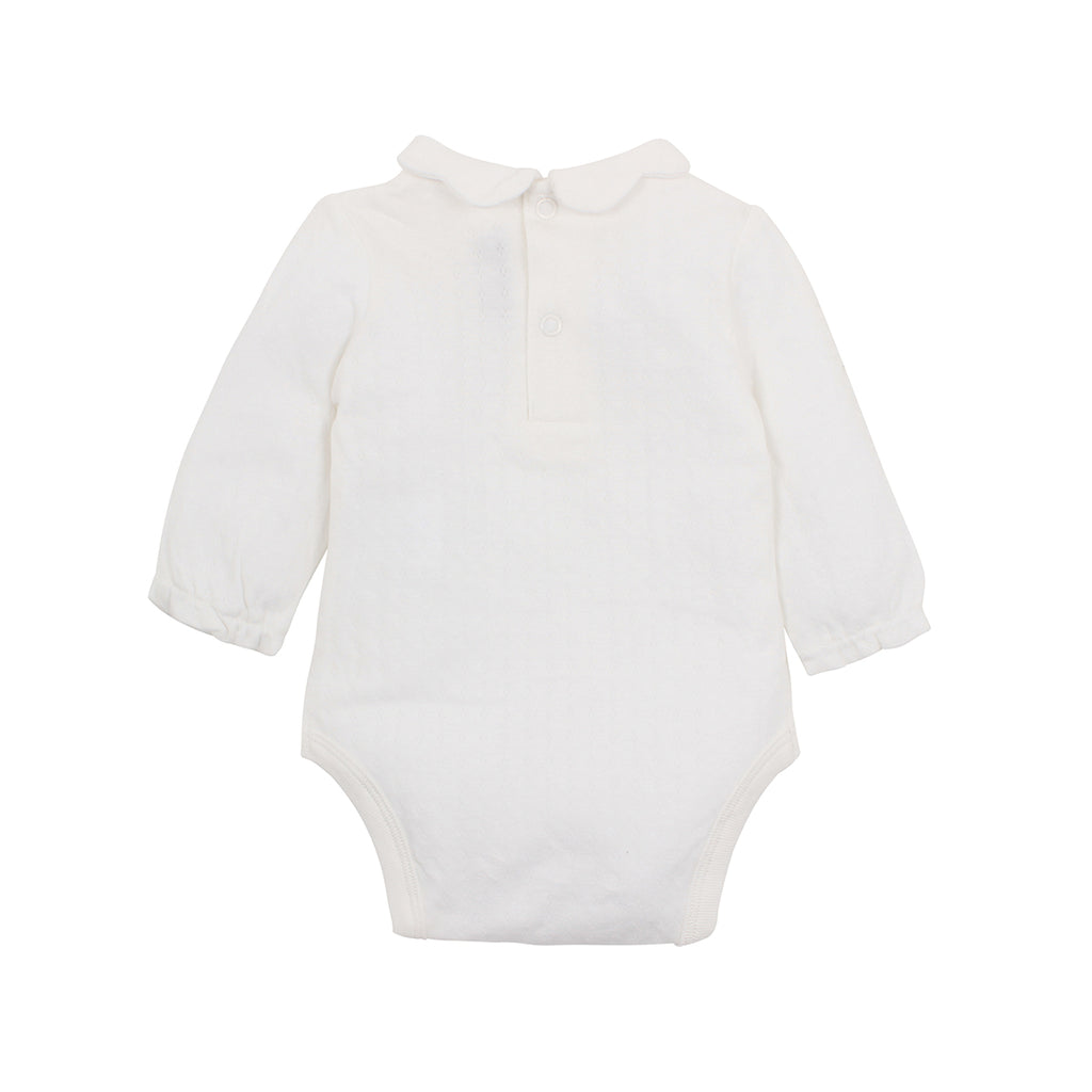 Bebe Penny Collared Bodysuit in Cloud (NB-2)