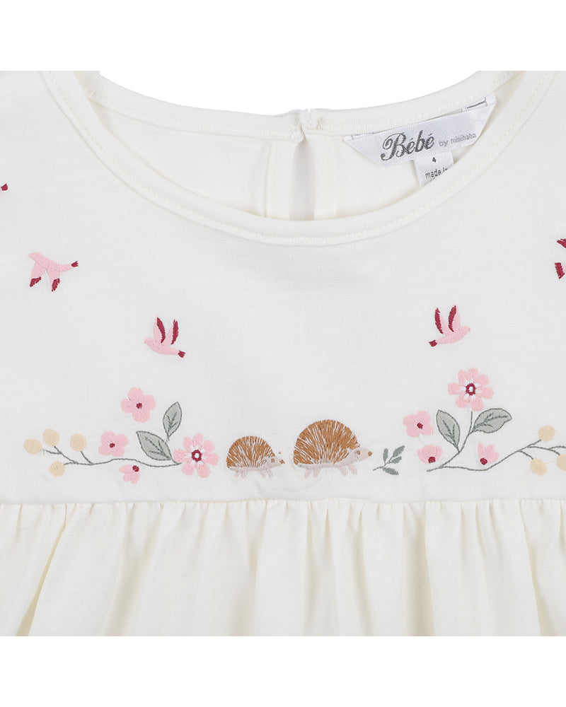 Bebe Esme Embroidered L/S Top (Size 000-7)