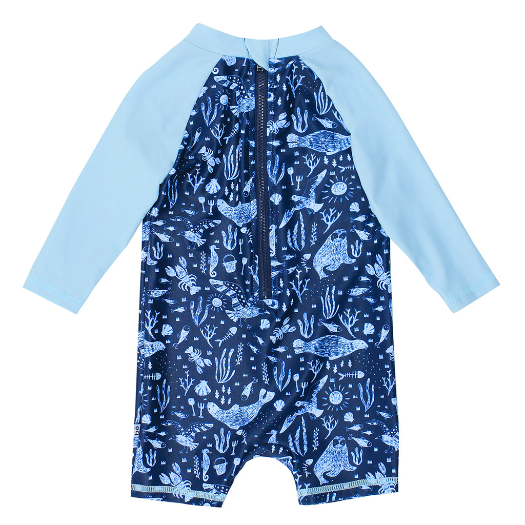 Bebe Jayce L/S Zip Back Sunsuit (Size 00-2)