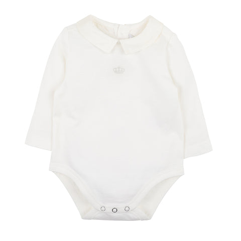 Bebe Edward Polo Romper in Taupe (Size NB-1)