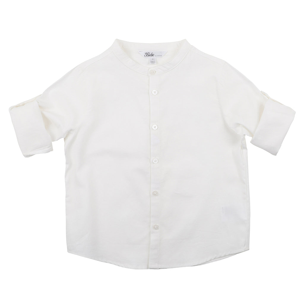 Bebe Ralph Neru Roll Up Shirt in Ivory (Size 00-7Y)