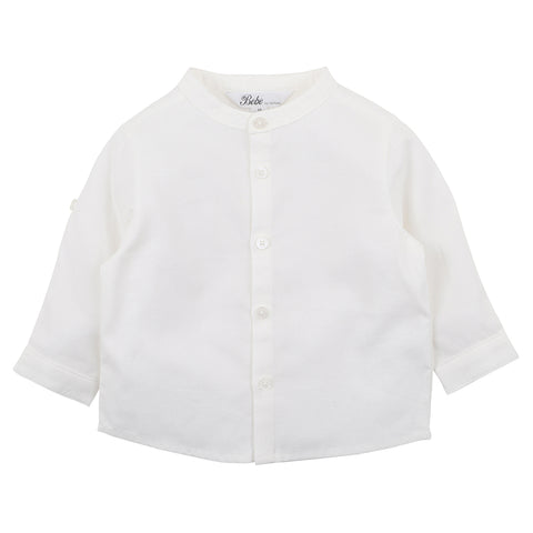 Bebe Harry Linen Jersey S/S Shirt in White (Size 000-7Y)