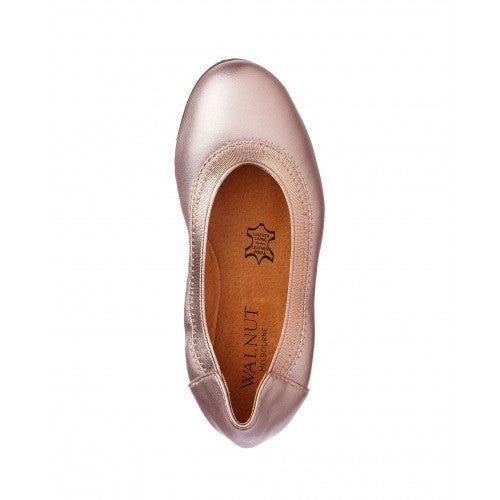Walnut Ava Girl Ballet Metallic Rose