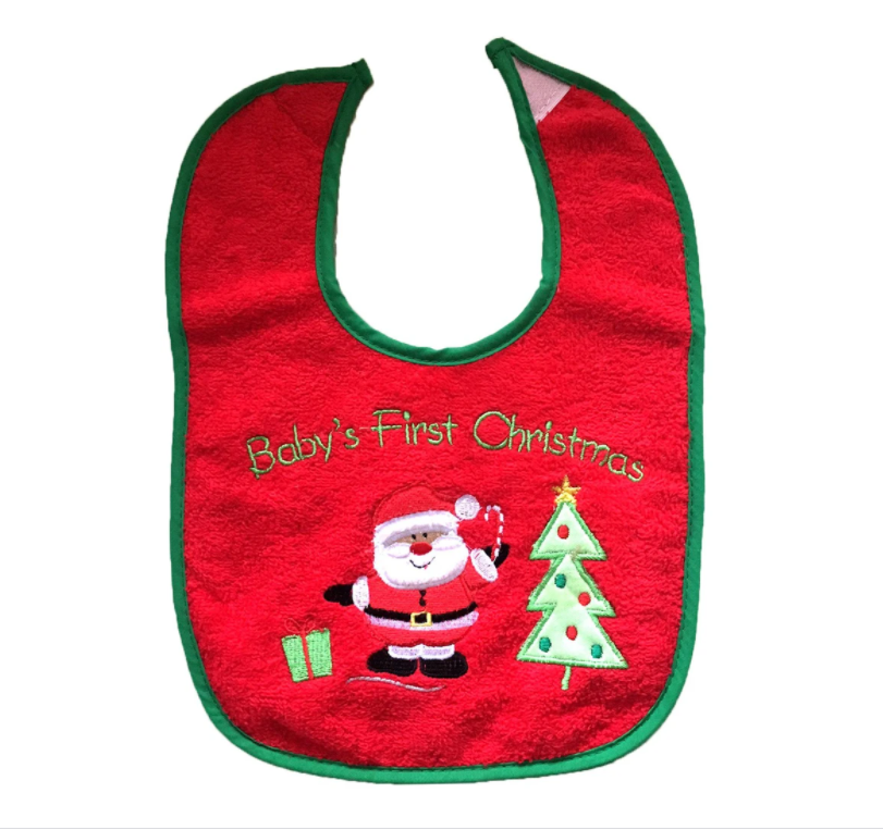 Korango 1st Chirstmas Bib - Red/Green