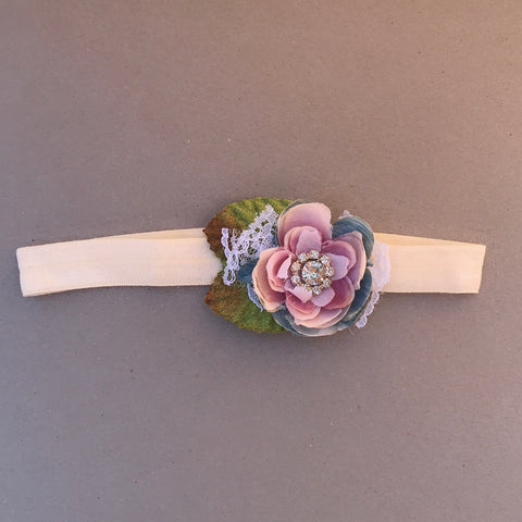 Handmade Flower Headband with Pearl