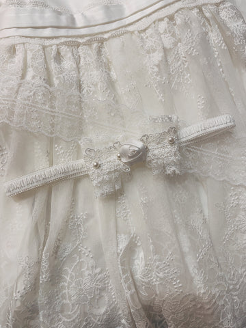 Bebe Lace Trim Cotton Silk Dress in Ivory