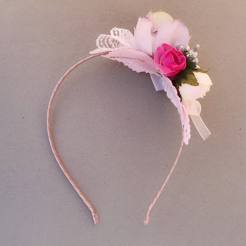Handmade Flower Headband with Diamante
