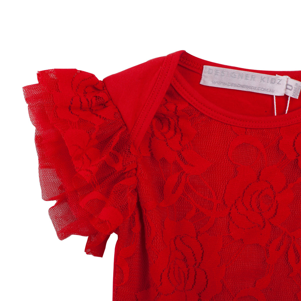 Designer Kidz Libby Red Petti Romper