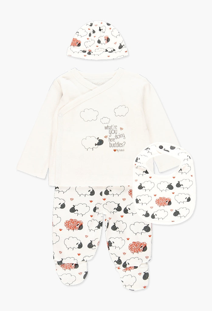 Boboli Pack 4 Pieces with Gift Case for Baby (Size NB-6M)